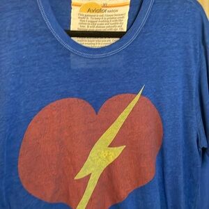 Aviator Nation Heart Bolt Vintage Tee size XL unisex RARE